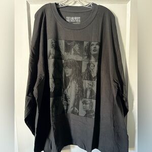 OFFICIAL Taylor Swift Eras Tour Black Concert T-Shirt Long-Sleeve 3X w/Stickers